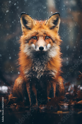 Red fox in the woods in winter time © Ricardo Costa