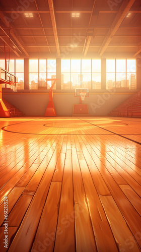 Background of basketball theme with ball and gymnasium