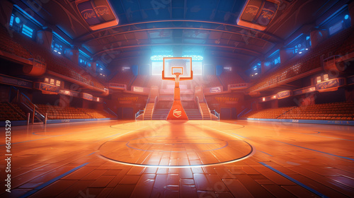 Background of basketball theme with ball and gymnasium © Ricardo Costa