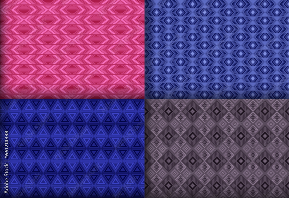 Hypnotic geometry argyle seamless ornament set. Arabic motif ethnic patterns. Argyle ikat geometric vector repeating ornament collection. Monochrome background prints. Hypnotic geometry argyle seamless ornament set. Arabic motif ethnic patterns. Argyle ikat geometric vector repeating ornament collection. Monochrome background prints.