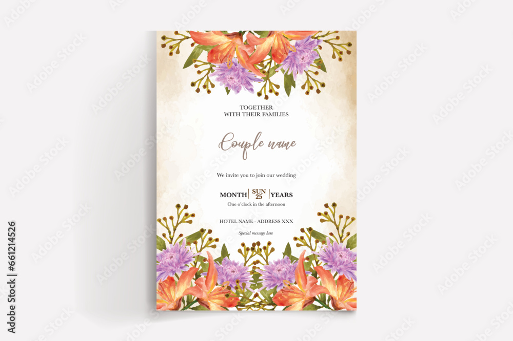 Fototapeta premium Shower bridal wedding invitation templates