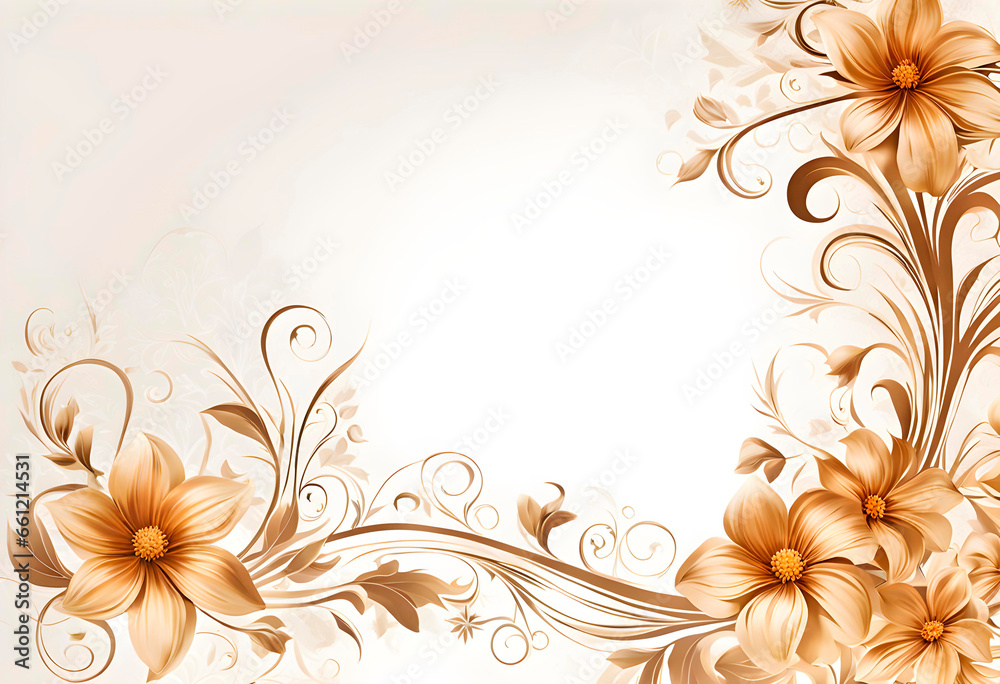 Luxury Grunge background with floral pattern on white background