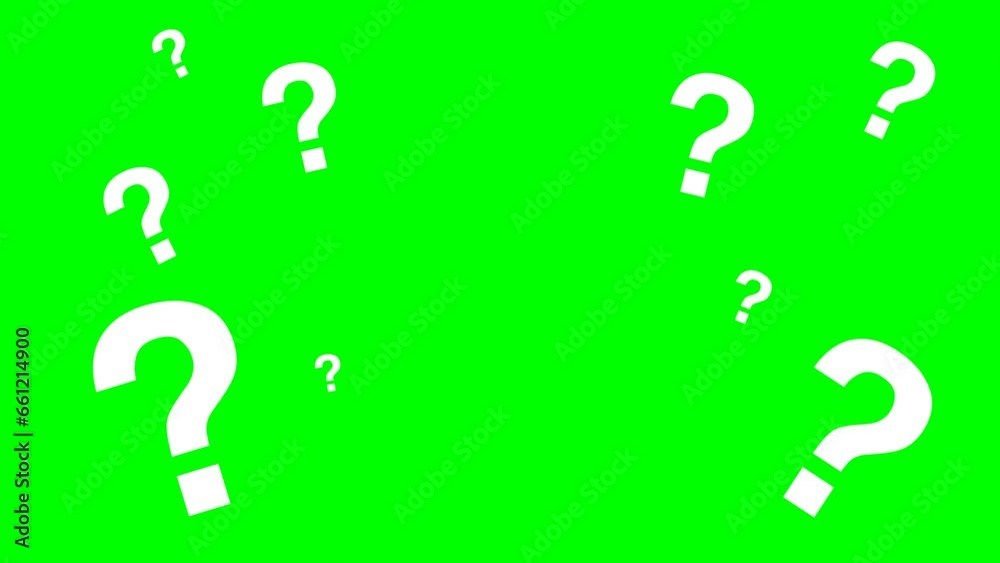 Pop up animated video of the question symbol with a green screen background Pop up animated video of the question symbol with a green screen background