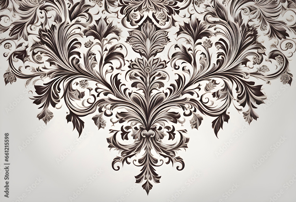 Luxury Grunge background with floral pattern on white background
