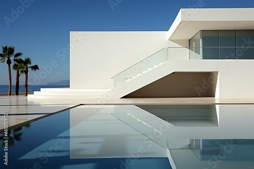 Architectural Elegance in Simplicity. A stunning architectural masterpiece characterized by its minimalist design, generative AI