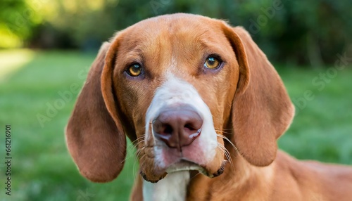 Closeup portrait of redbone coonhound photo