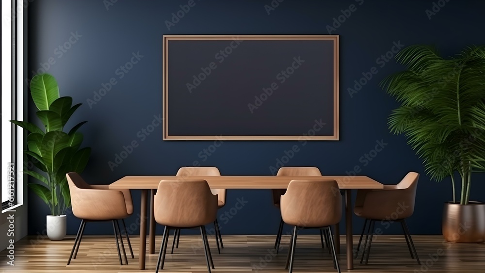 Contemporary Room Design with Frame Mockup, 3D Render - generative KI Contemporary Room Design with Frame Mockup, 3D Render - generative KI