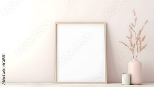Contemporary Room Design with Frame Mockup, 3D Render - generative KI