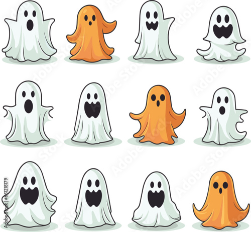 set of halloween ghosts