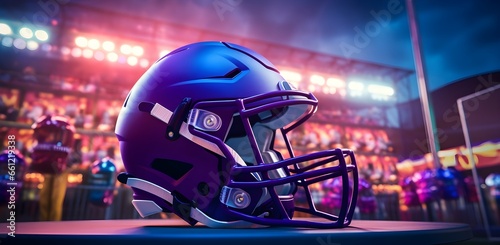 An American football helmet. photo