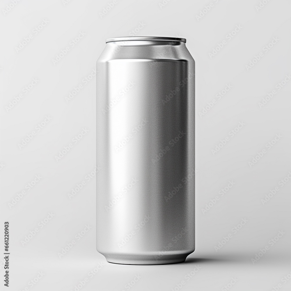 Silver can drink can on a white background Silver can drink can on a white background