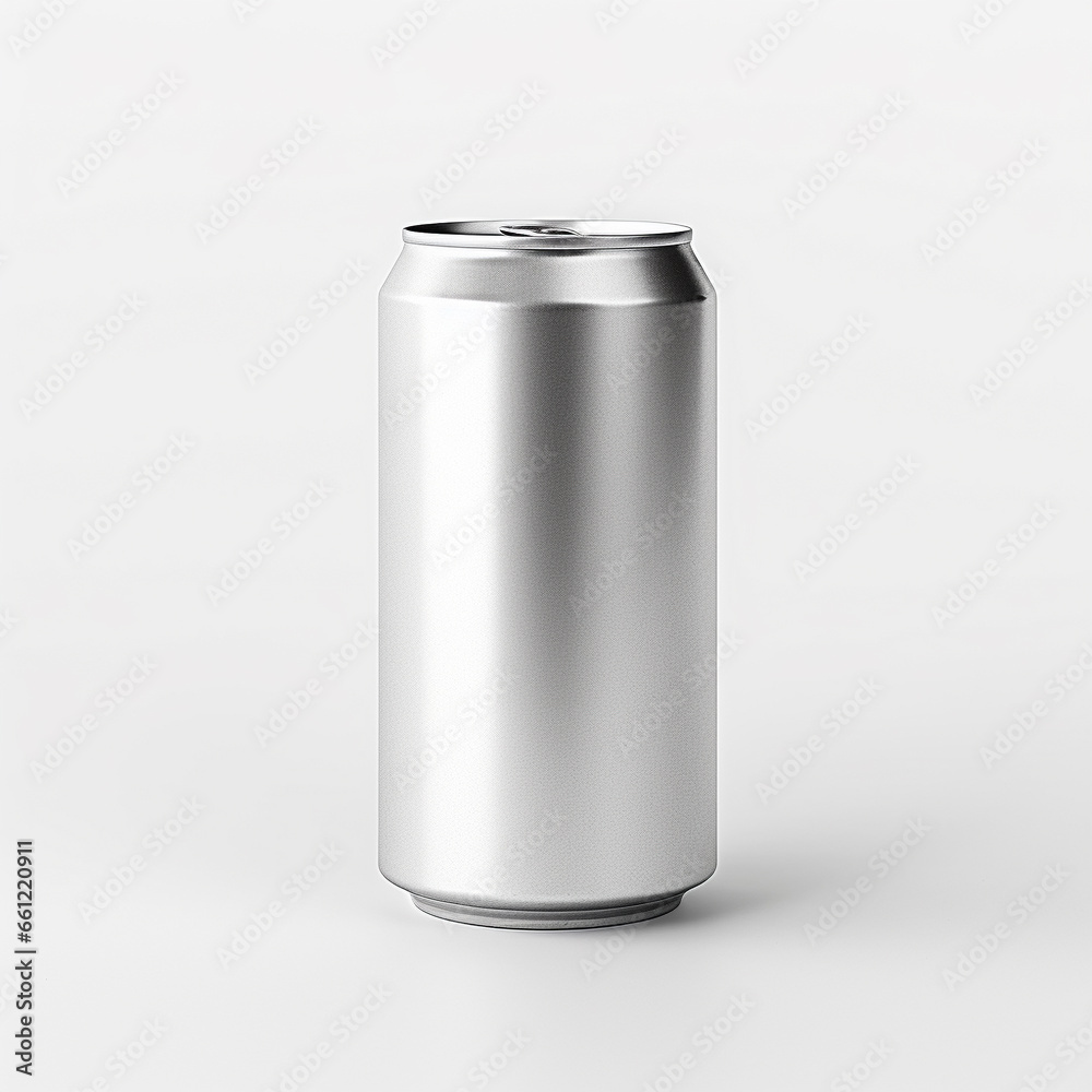 Silver can drink can on a white background Silver can drink can on a white background
