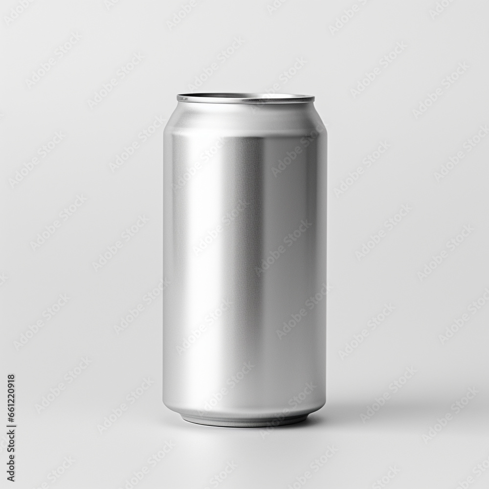 Silver can drink can on a white background Silver can drink can on a white background