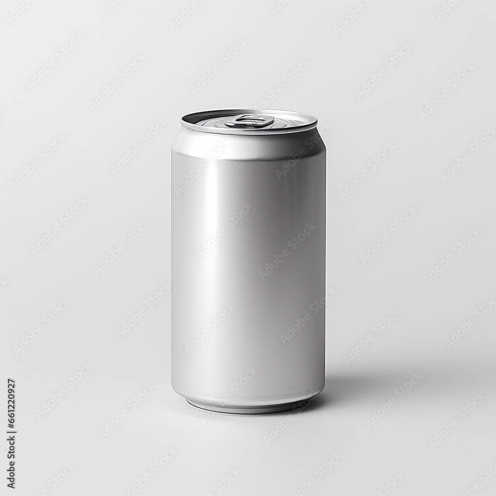 Silver can drink can on a white background Silver can drink can on a white background