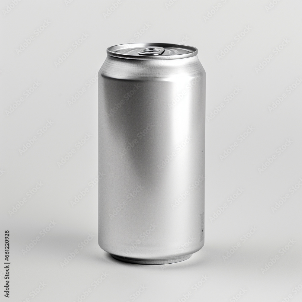 Silver can drink can on a white background Silver can drink can on a white background