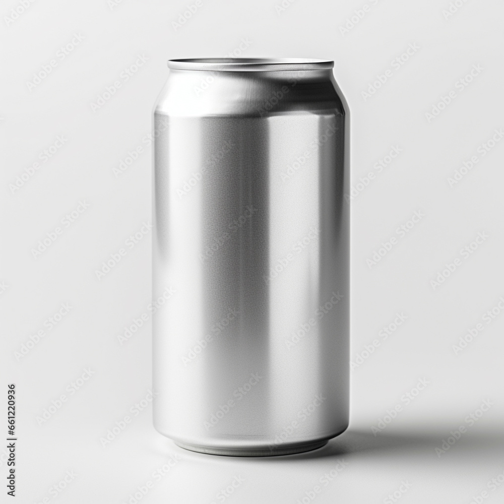 Silver can drink can on a white background Silver can drink can on a white background