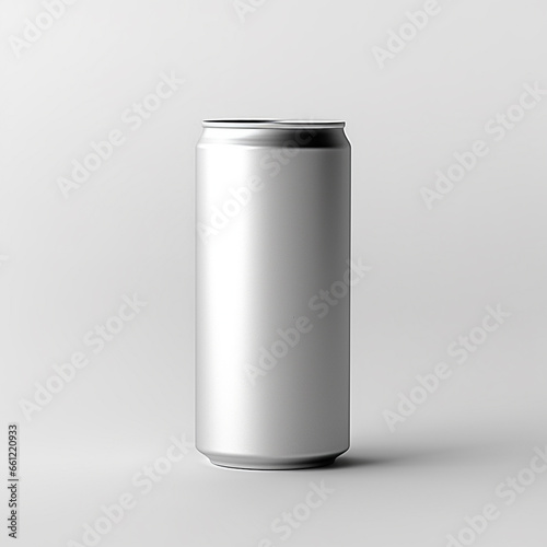 Silver can drink can on a white background
