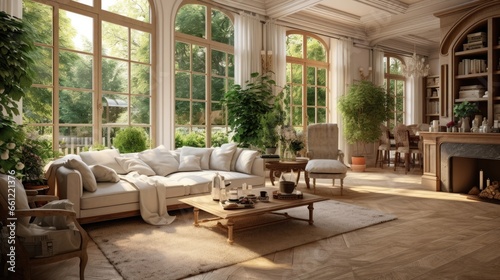 Large living room of a luxurious country house