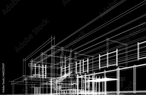 House sketch architectural 3d rendering