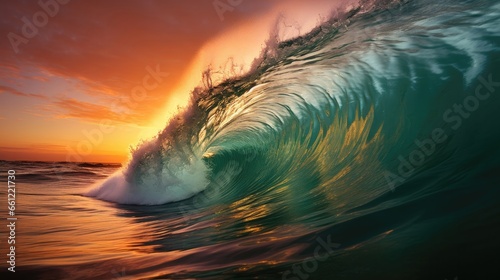 Movement of waves breaking in a beautiful ocean