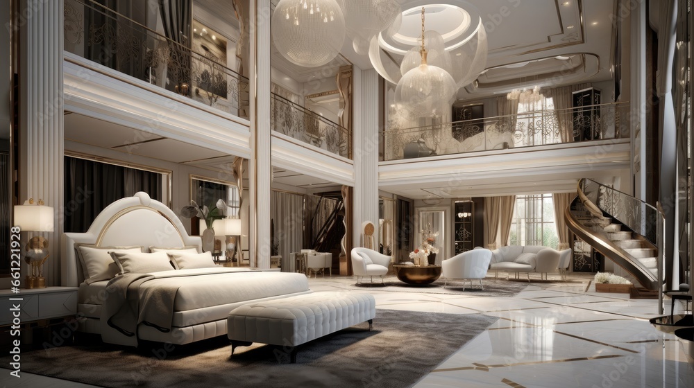 Living room in a large and luxurious detailed home Living room in a large and luxurious detailed home