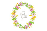 floral daisy wreath arrangement illustration