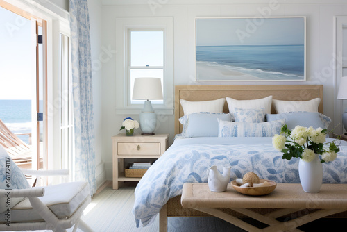 Ocean inspired bedroom home beachfront view © Jeremy