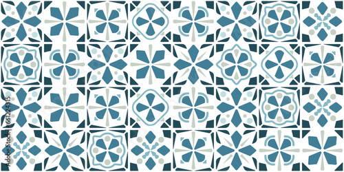 Collection of vintage style tiles. Modular geometric design with ornamental elements.