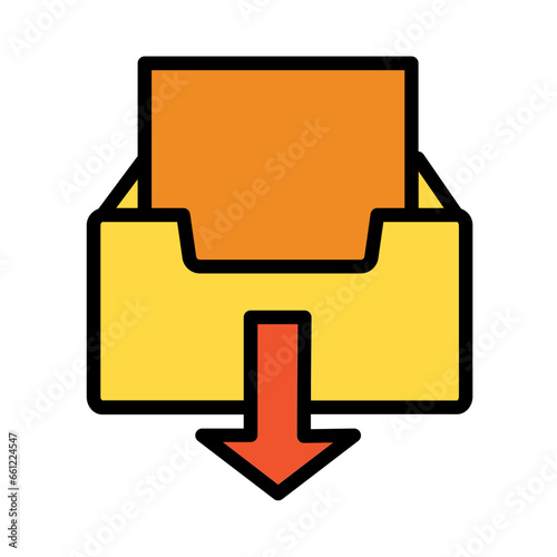 Arrow Down Documents Icon