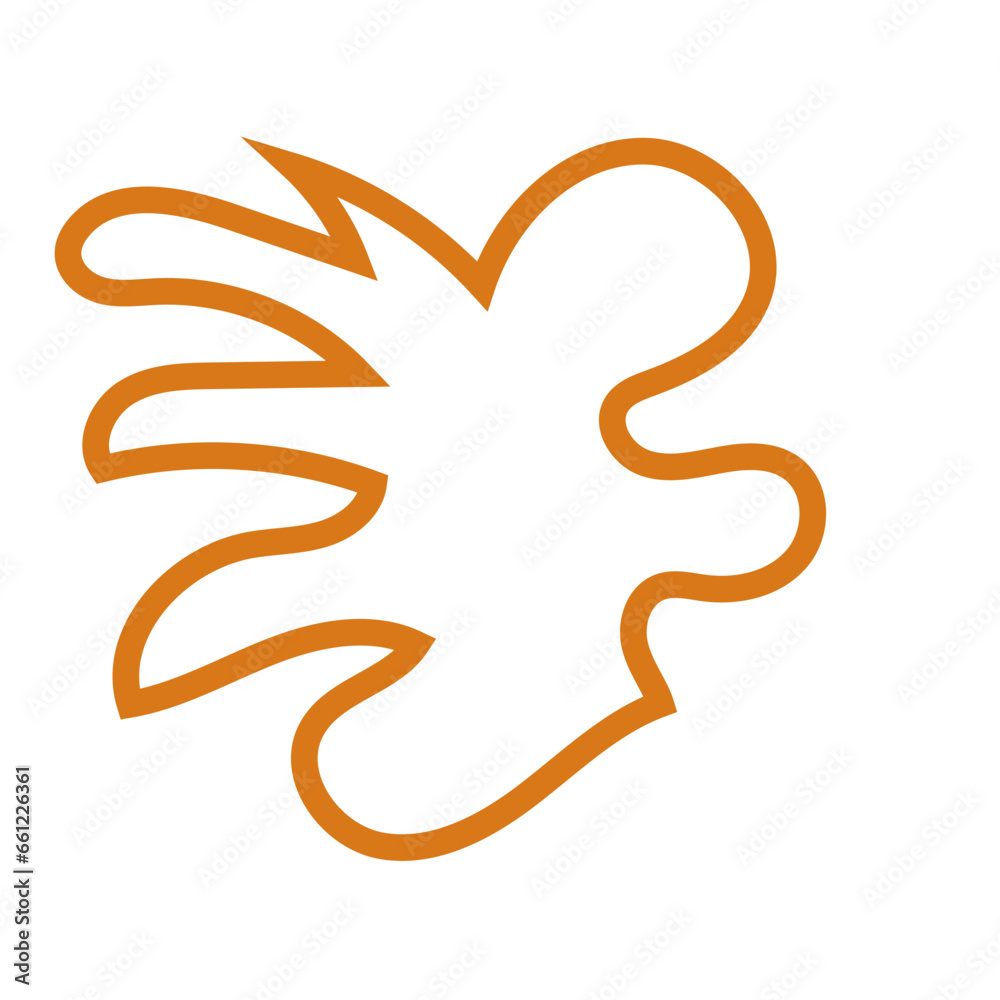 Orange abstract shape outline vector Orange abstract shape outline vector