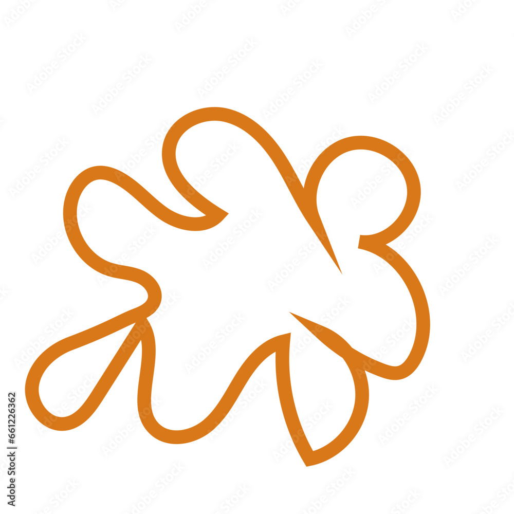 Orange abstract shape outline vector Orange abstract shape outline vector