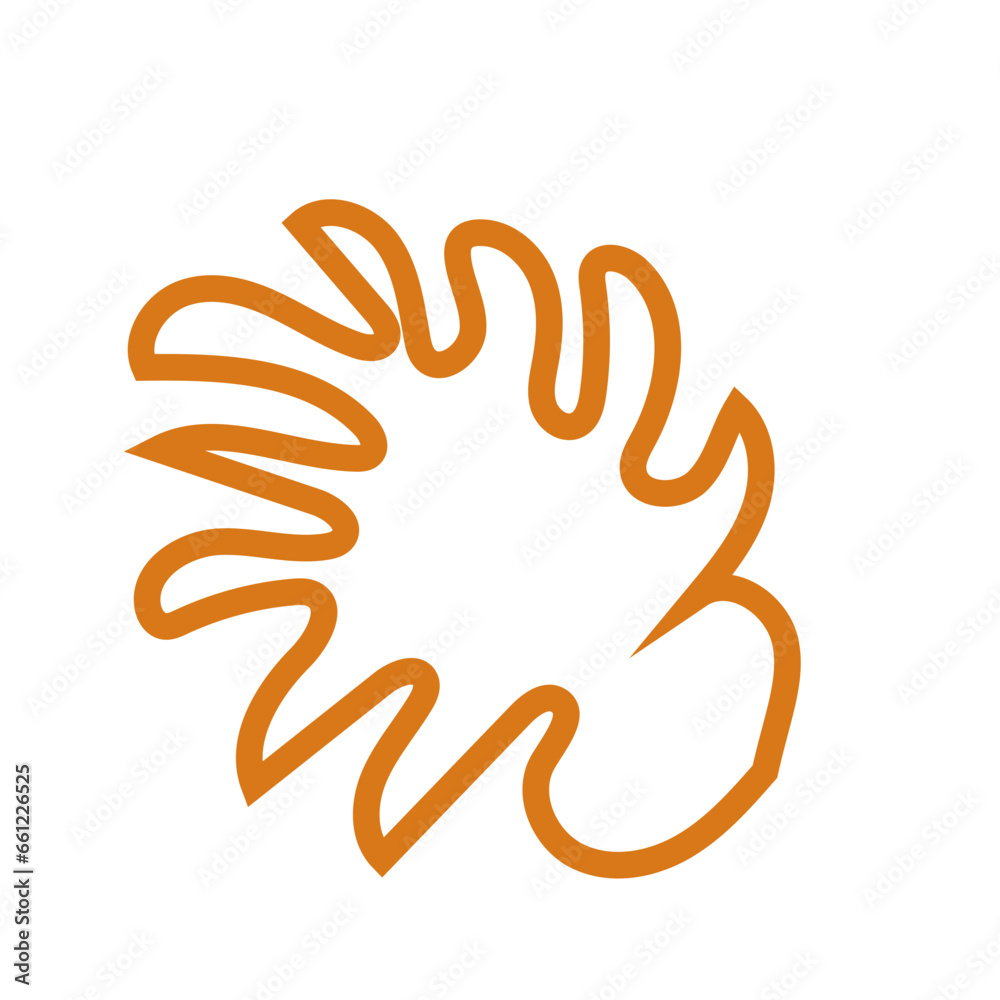 Obraz premium Orange abstract shape outline vector