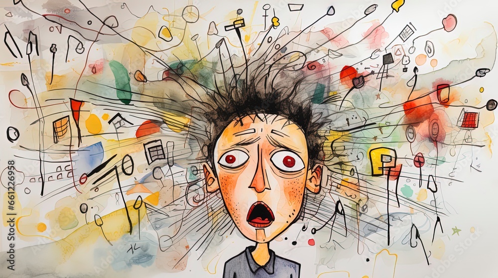 Thoughtful stressed young child with ADHD (Attention deficit ...