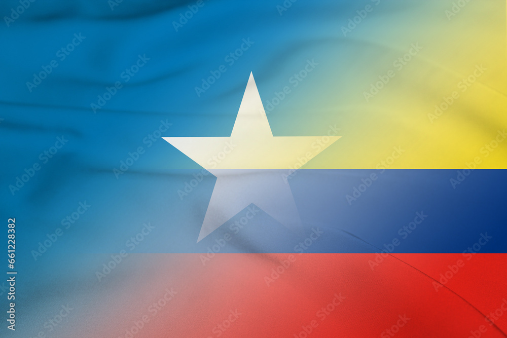 Obraz premium Somalia and Colombia official flag international negotiation COL SOM