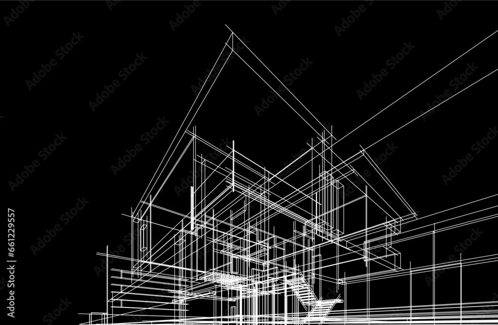 House sketch architectural drawing
