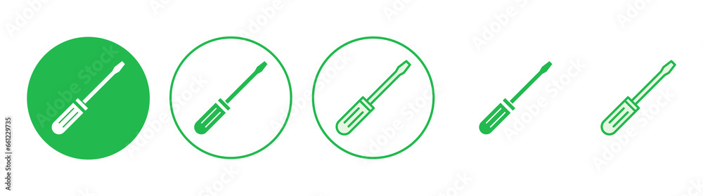 Screwdriver icon set. tools icon vector Screwdriver icon set. tools icon vector