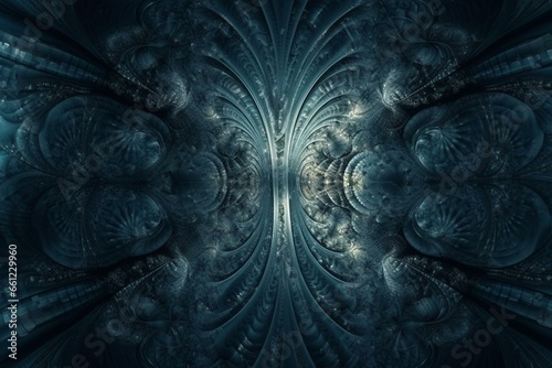 Abstract blue backdrop with intricate patterns and formations. Generative AI © Melisende