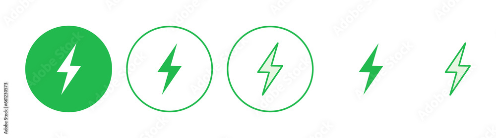 Lightning icon set. electric icon vector. power icon. energy sign Lightning icon set. electric icon vector. power icon. energy sign
