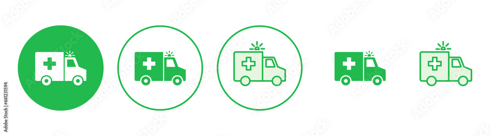 Ambulance icon set. ambulance truck icon vector. ambulance car Ambulance icon set. ambulance truck icon vector. ambulance car
