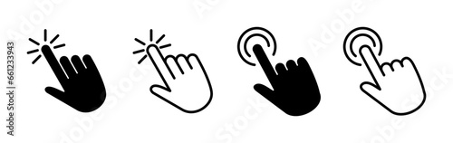 hand click icon vector. clicking finger icon. pointer icon