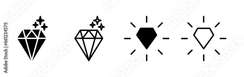 Diamond icon vector. gem icon. crystal stone