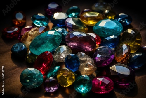 close up of vibrant gems. Generative AI