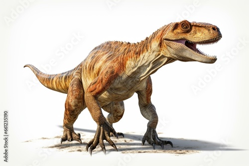 Isolated 3D render of a monolophosaurus dinosaur. Generative AI © Phoenix