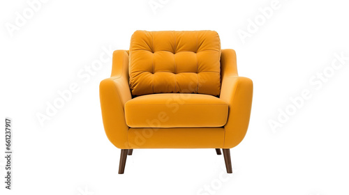 Comfortable armchair isolated on a transparent background, interior element