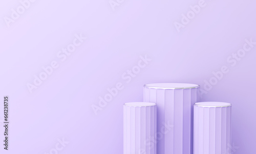 3d illustration of purple product podium.