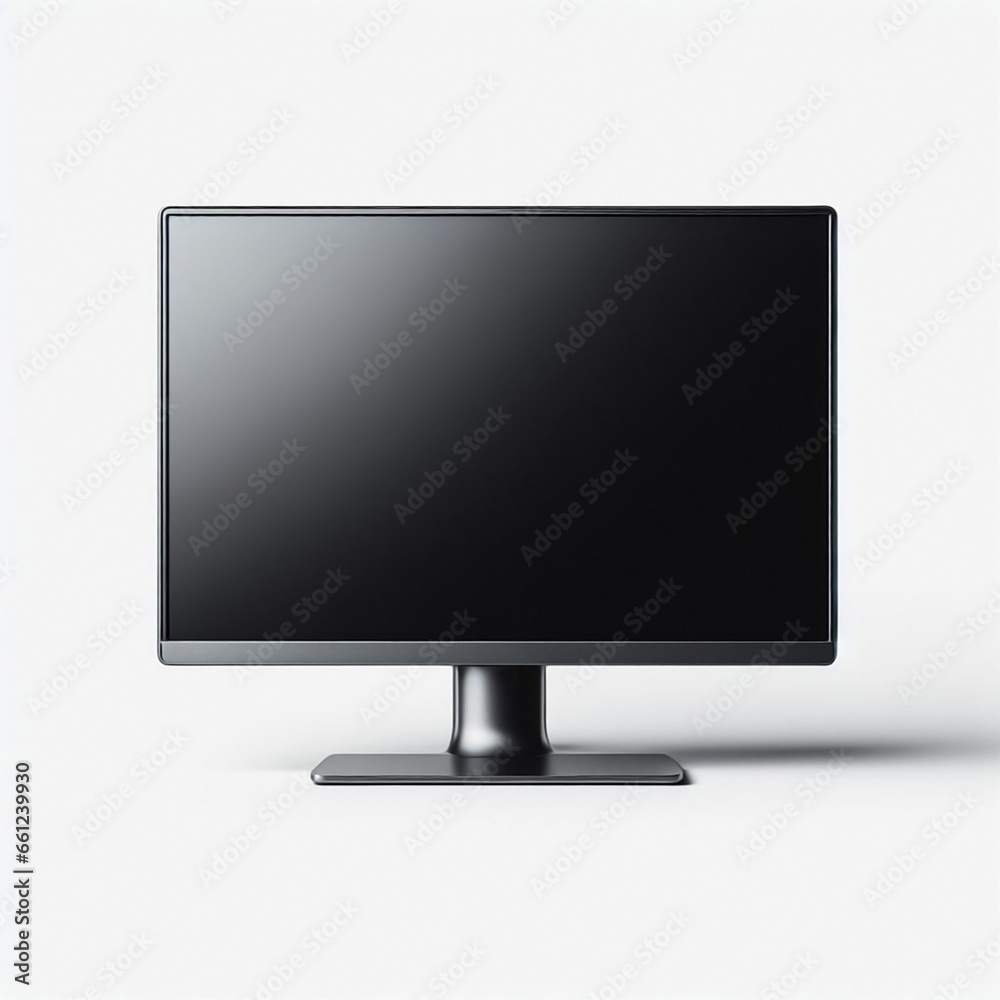 A single monitor on the ground isolated with white background. A single monitor on the ground isolated with white background.