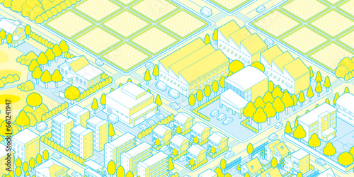 街並みの立体図. 都市の景観. 