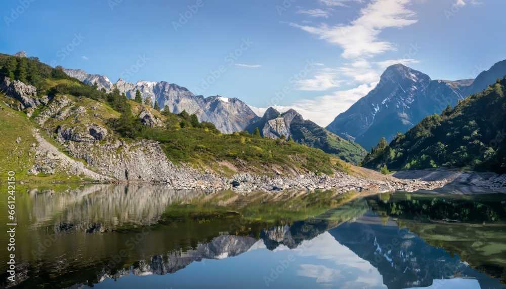 Mountain Landscape view with reflections