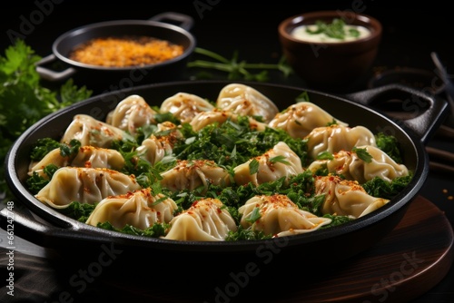 dumplings in background