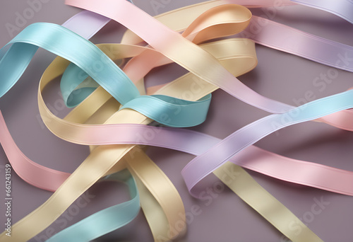 pink ribbon isolated on white background
